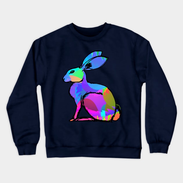 Colorful Hare Crewneck Sweatshirt by Shrenk